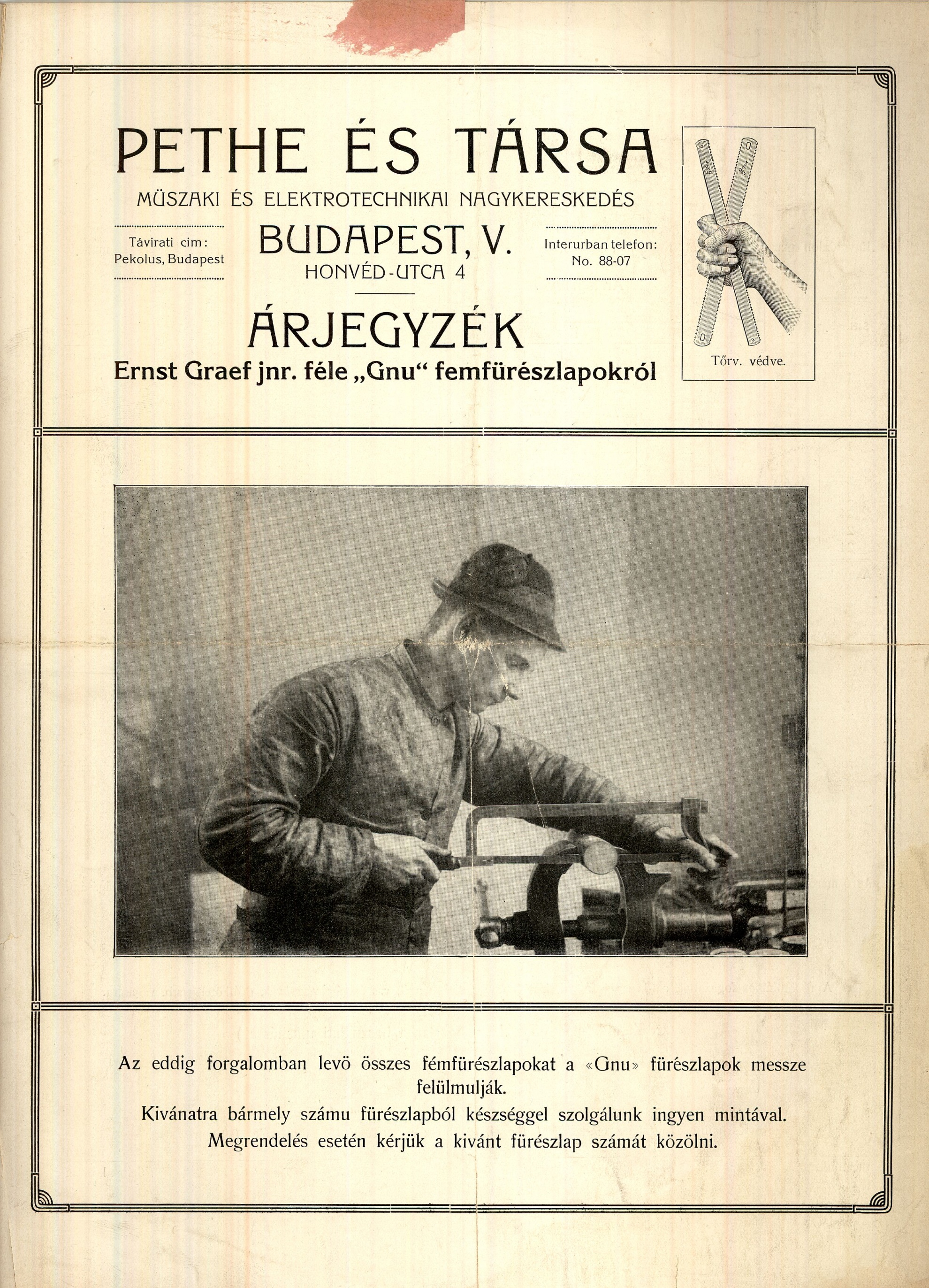 Ernst Graef árjegyzék (Magyar Kereskedelmi és Vendéglátóipari Múzeum CC BY-NC-SA)