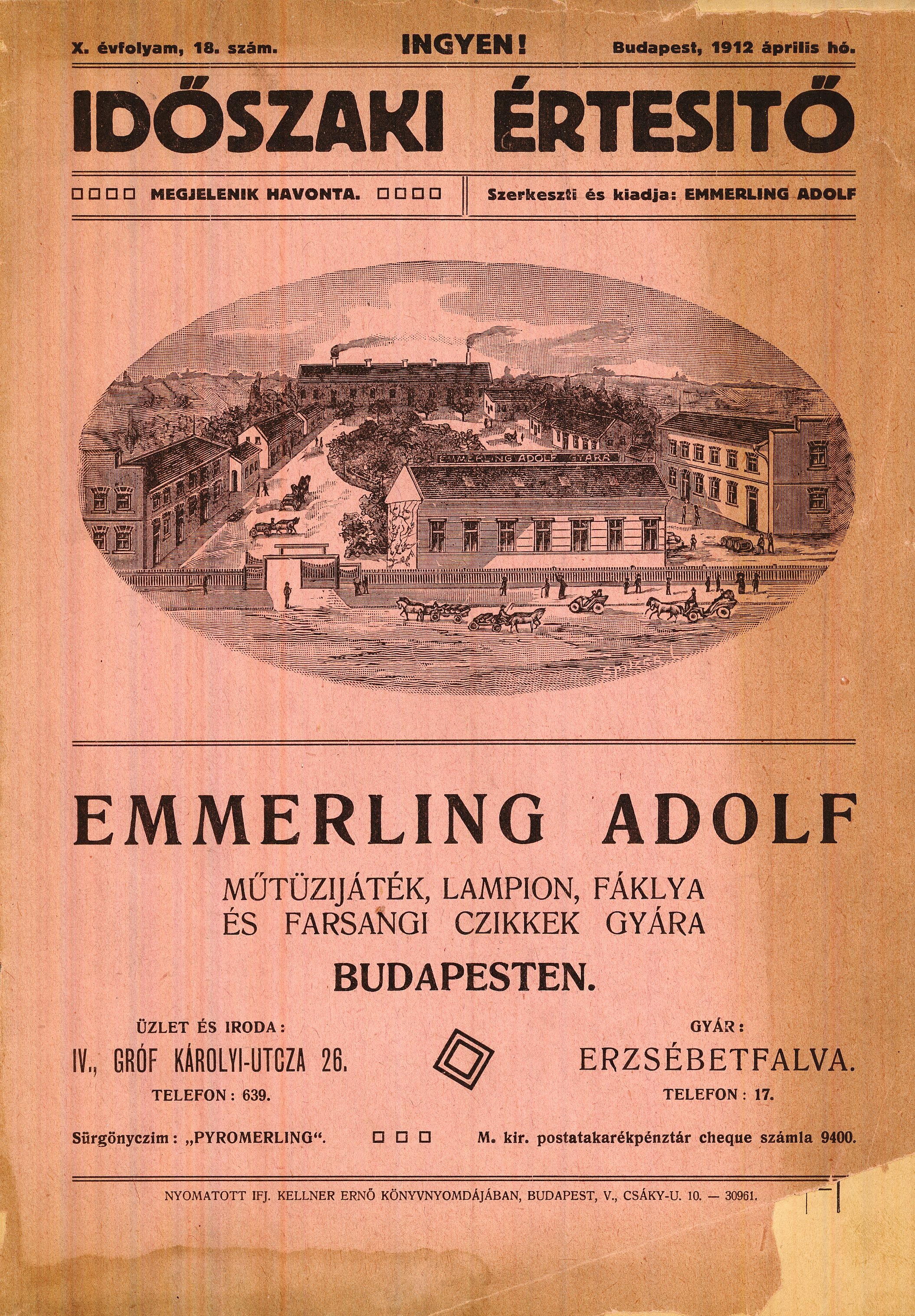 Emmerling Adolf árjegyzék (Magyar Kereskedelmi és Vendéglátóipari Múzeum CC BY-NC-SA)