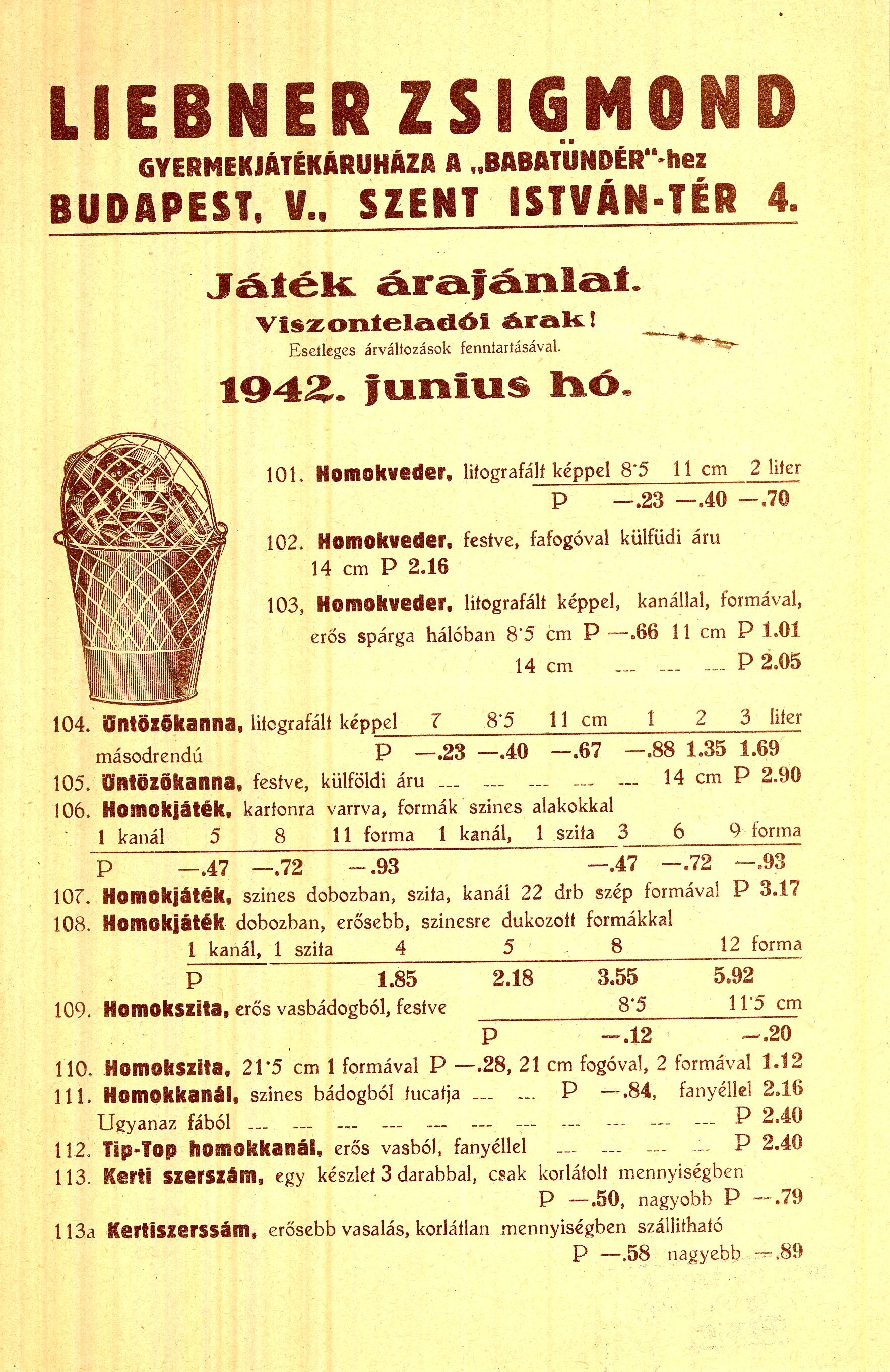 Játék árajánlat (Magyar Kereskedelmi és Vendéglátóipari Múzeum CC BY-NC-SA)