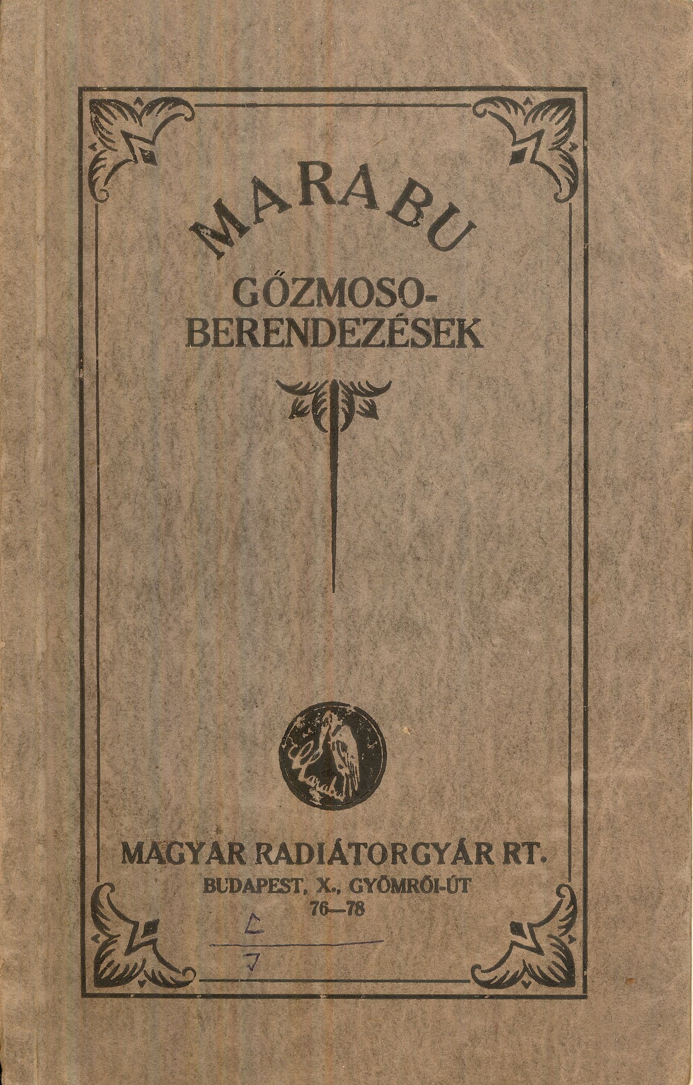MARABU GŐZMOSÓ BERENDEZÉSEK árjegyzéke (Magyar Kereskedelmi és Vendéglátóipari Múzeum CC BY-NC-SA)