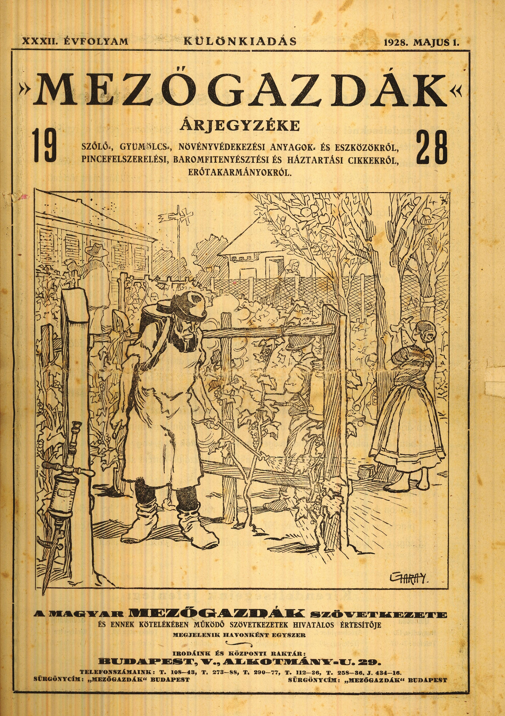 MEZŐGAZDÁK ÁRJEGYZÉKE (Magyar Kereskedelmi és Vendéglátóipari Múzeum CC BY-NC-SA)