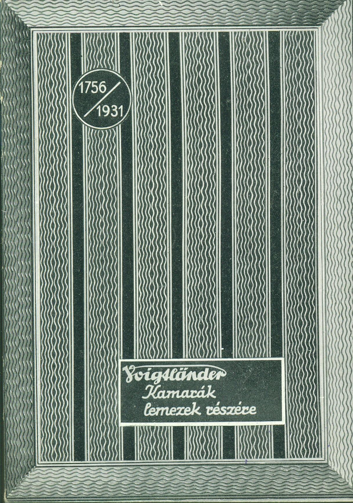 Voigtländer Kamerák árjegyzéke (Magyar Kereskedelmi és Vendéglátóipari Múzeum CC BY-NC-SA)