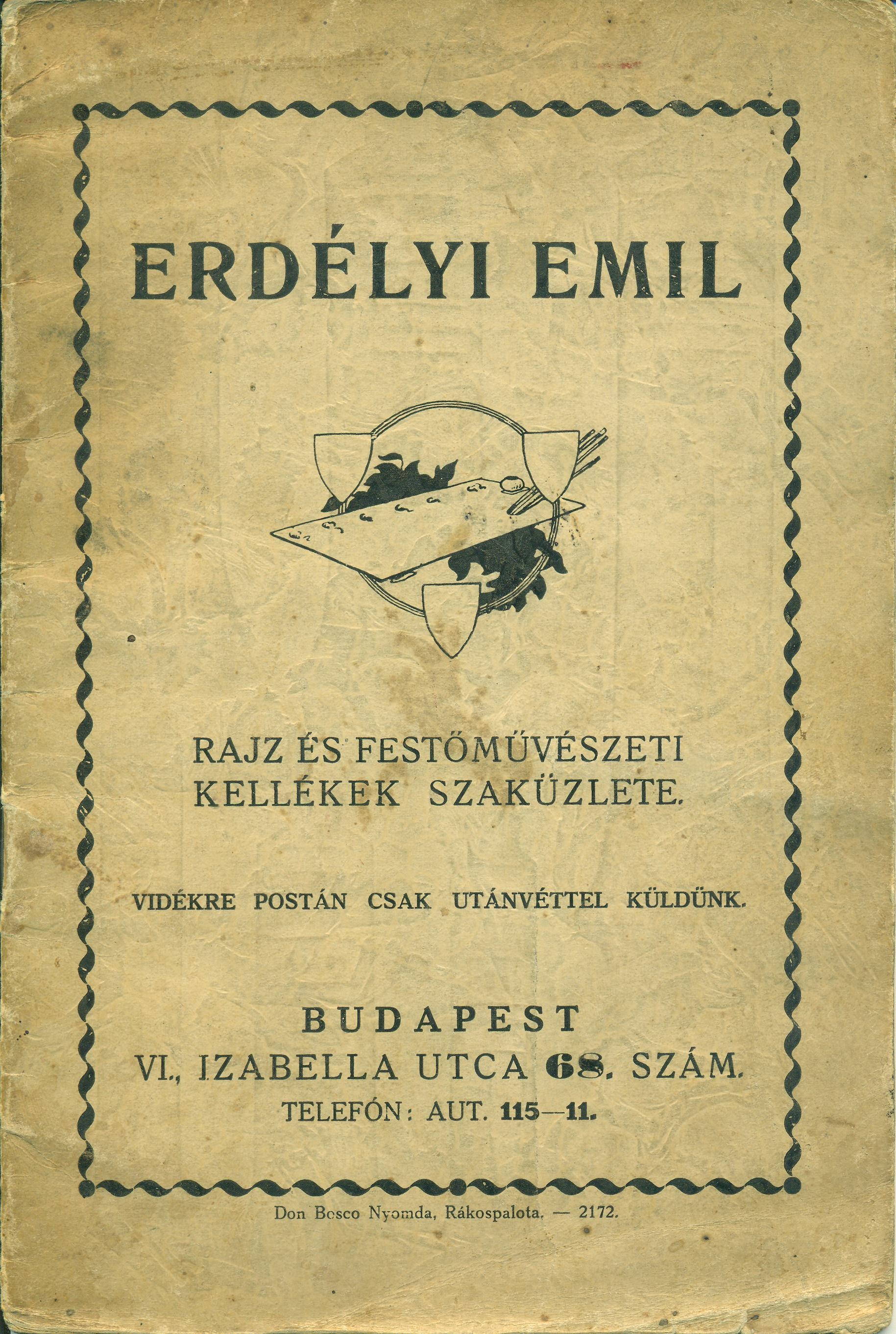 Erdélyi Emil rajz és festőművészeti kellékek szaküzlete (Magyar Kereskedelmi és Vendéglátóipari Múzeum CC BY-NC-SA)