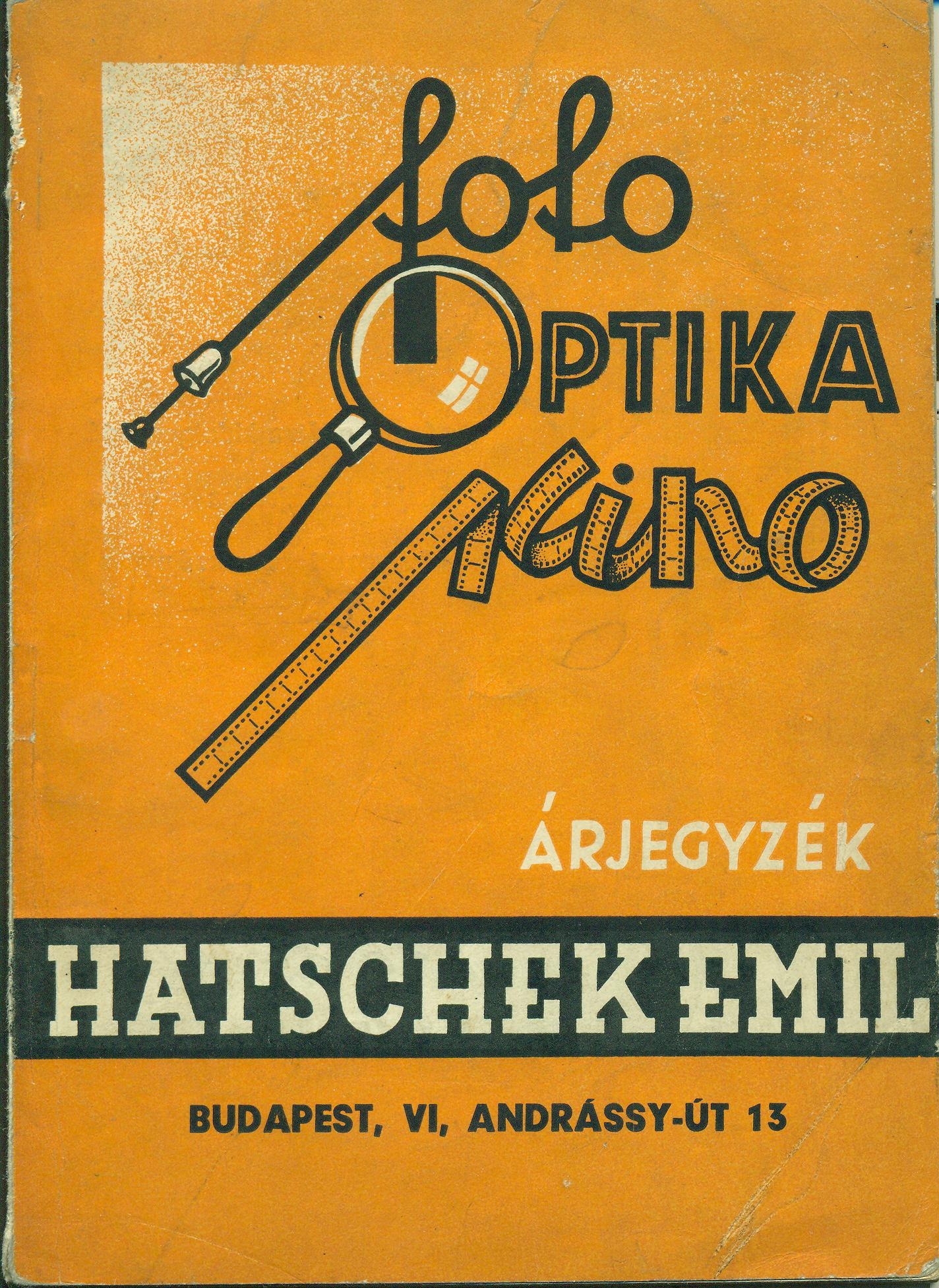 foto OPTIKA kino ÁRJEGYZÉK (Magyar Kereskedelmi és Vendéglátóipari Múzeum CC BY-NC-SA)
