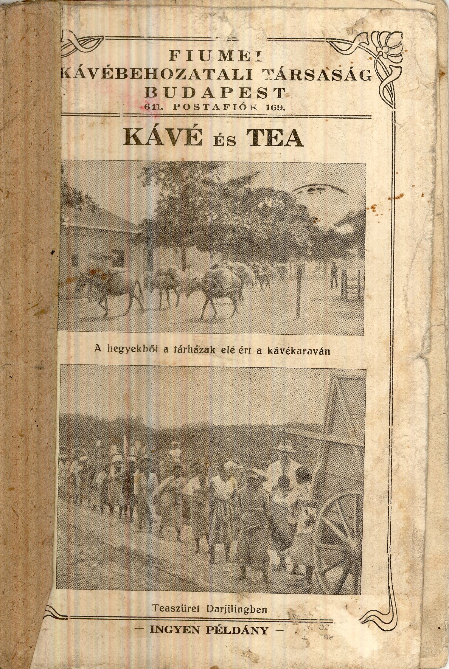 KÁVÉ ÉS TEA árjegyzék (Magyar Kereskedelmi és Vendéglátóipari Múzeum CC BY-NC-SA)