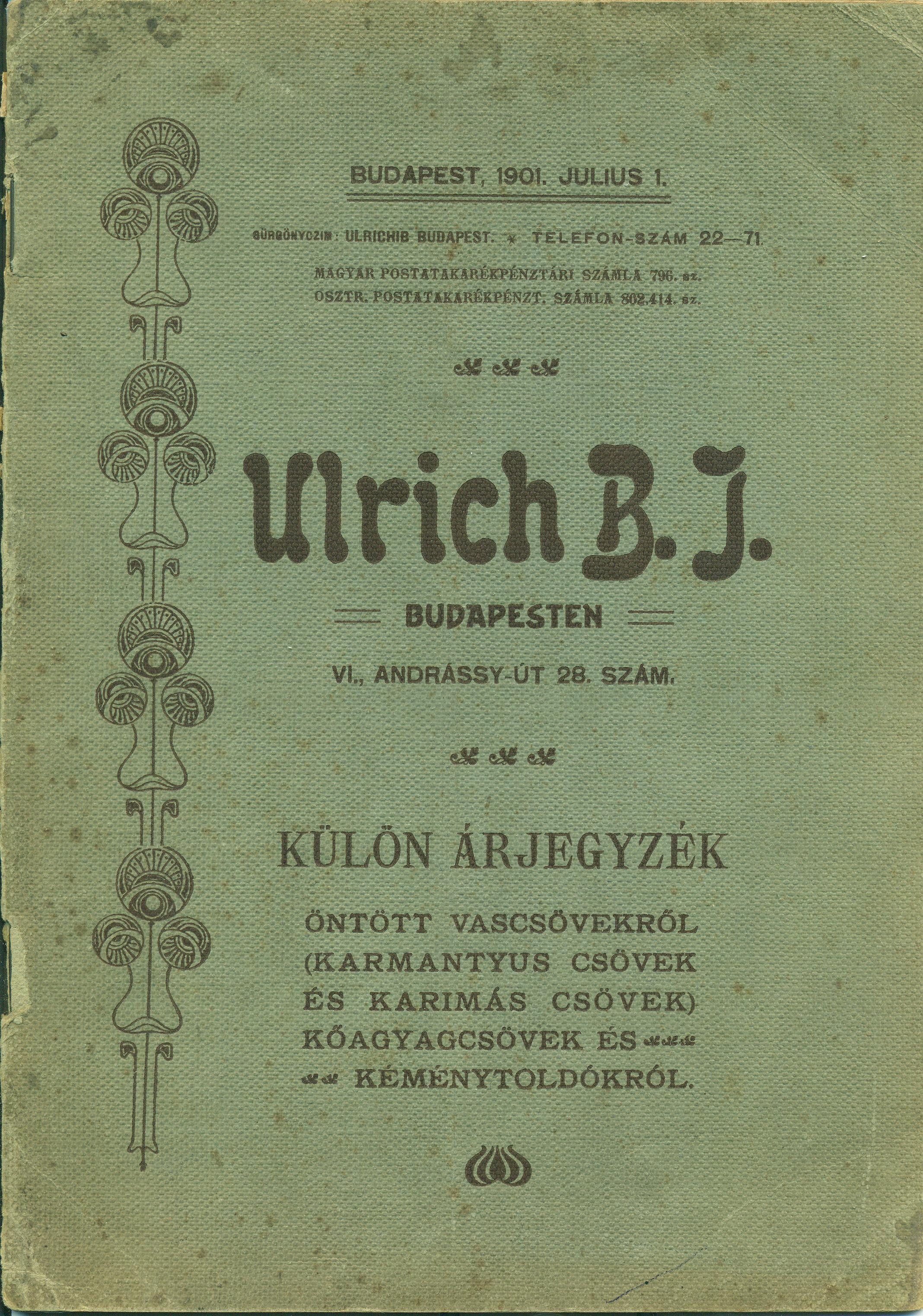 Külön árjegyzék. Öntött vascsövekről… (Magyar Kereskedelmi és Vendéglátóipari Múzeum CC BY-NC-SA)