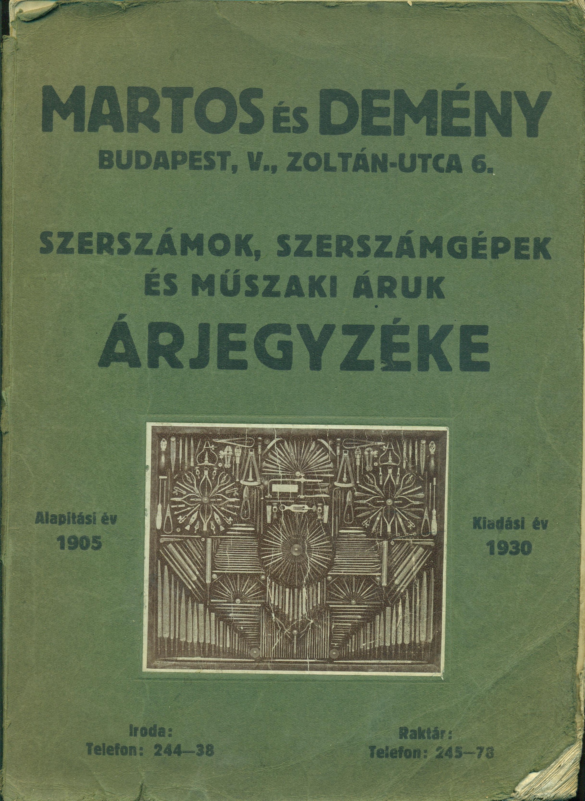 Szerszámok, szerszámgépek és műszaki áruk árjegyzéke (Magyar Kereskedelmi és Vendéglátóipari Múzeum CC BY-NC-SA)