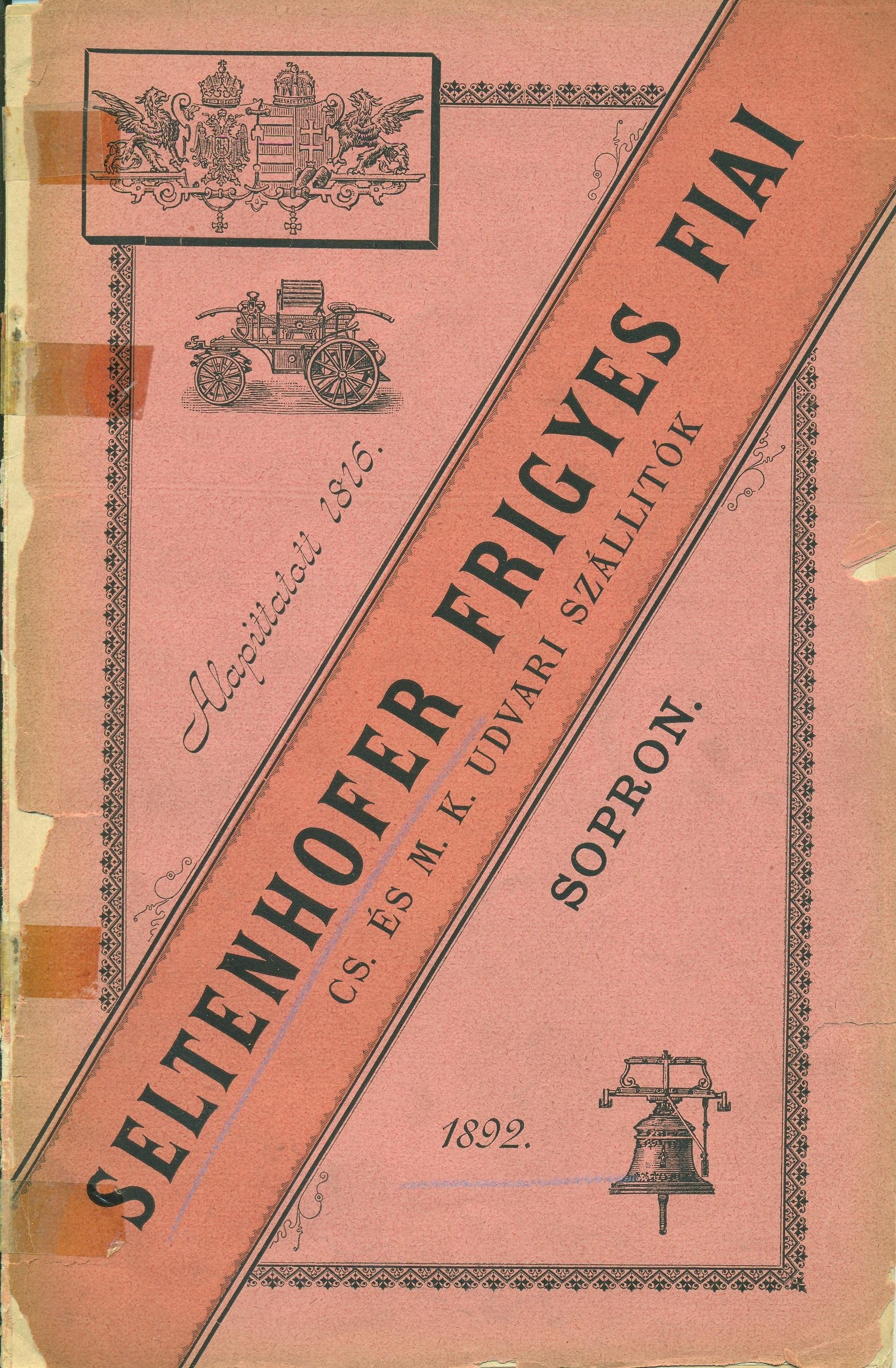 Seltenhofer Frigyes Fiai Sopronban árjegyzék (Magyar Kereskedelmi és Vendéglátóipari Múzeum CC BY-NC-SA)