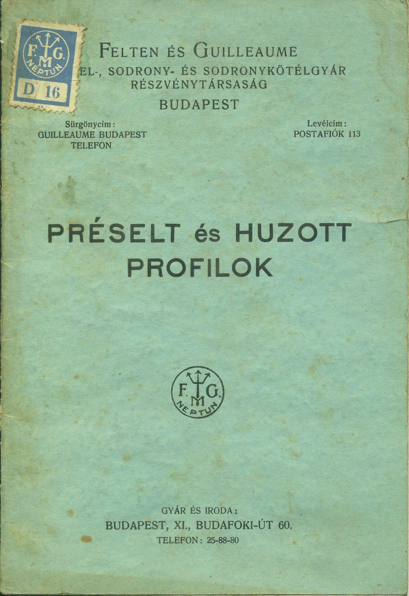 Préselt és húzott profilok (Magyar Kereskedelmi és Vendéglátóipari Múzeum CC BY-NC-SA)