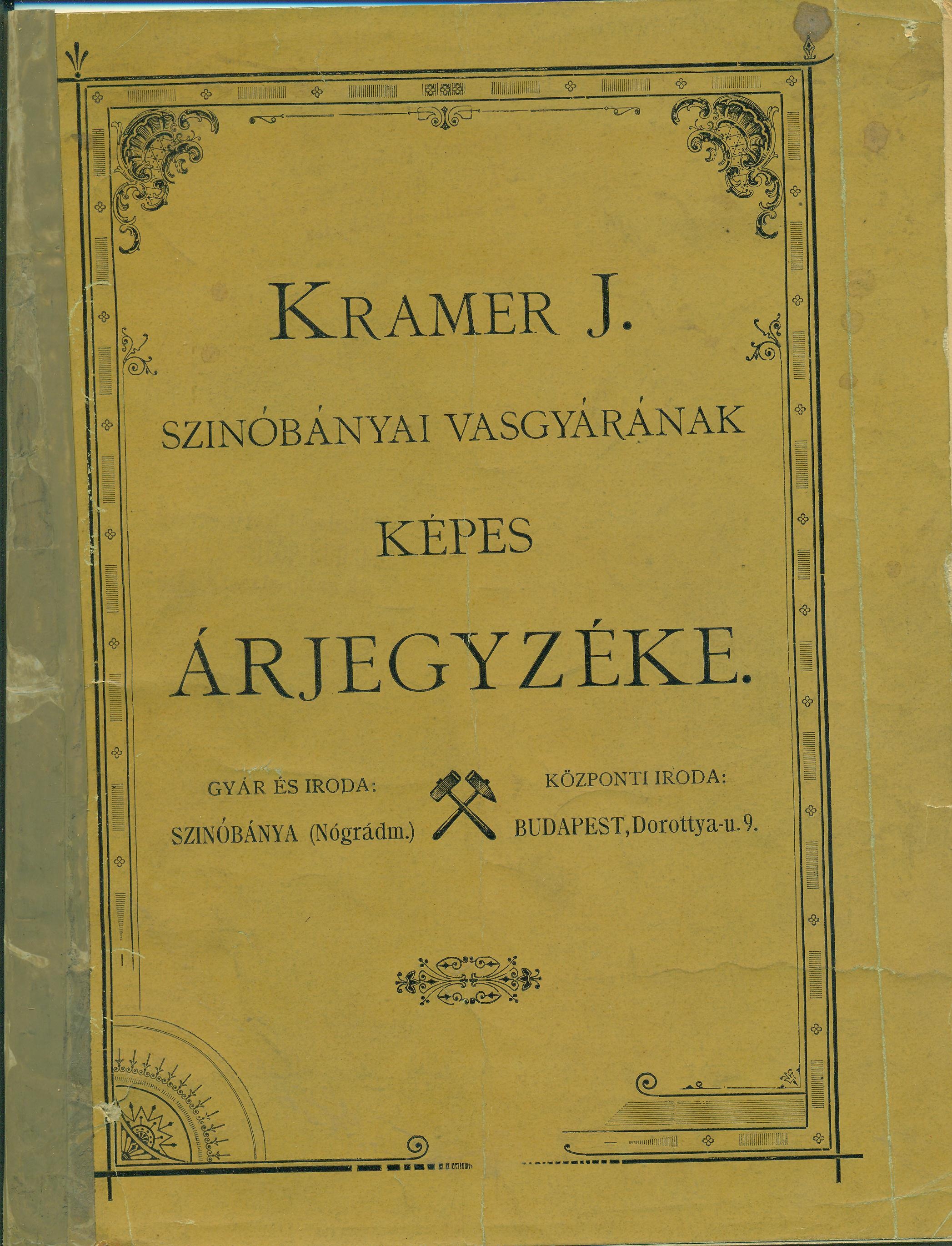 Kramer J. szinóbányai vasgyárának képes árjegyzéke (Magyar Kereskedelmi és Vendéglátóipari Múzeum CC BY-NC-SA)
