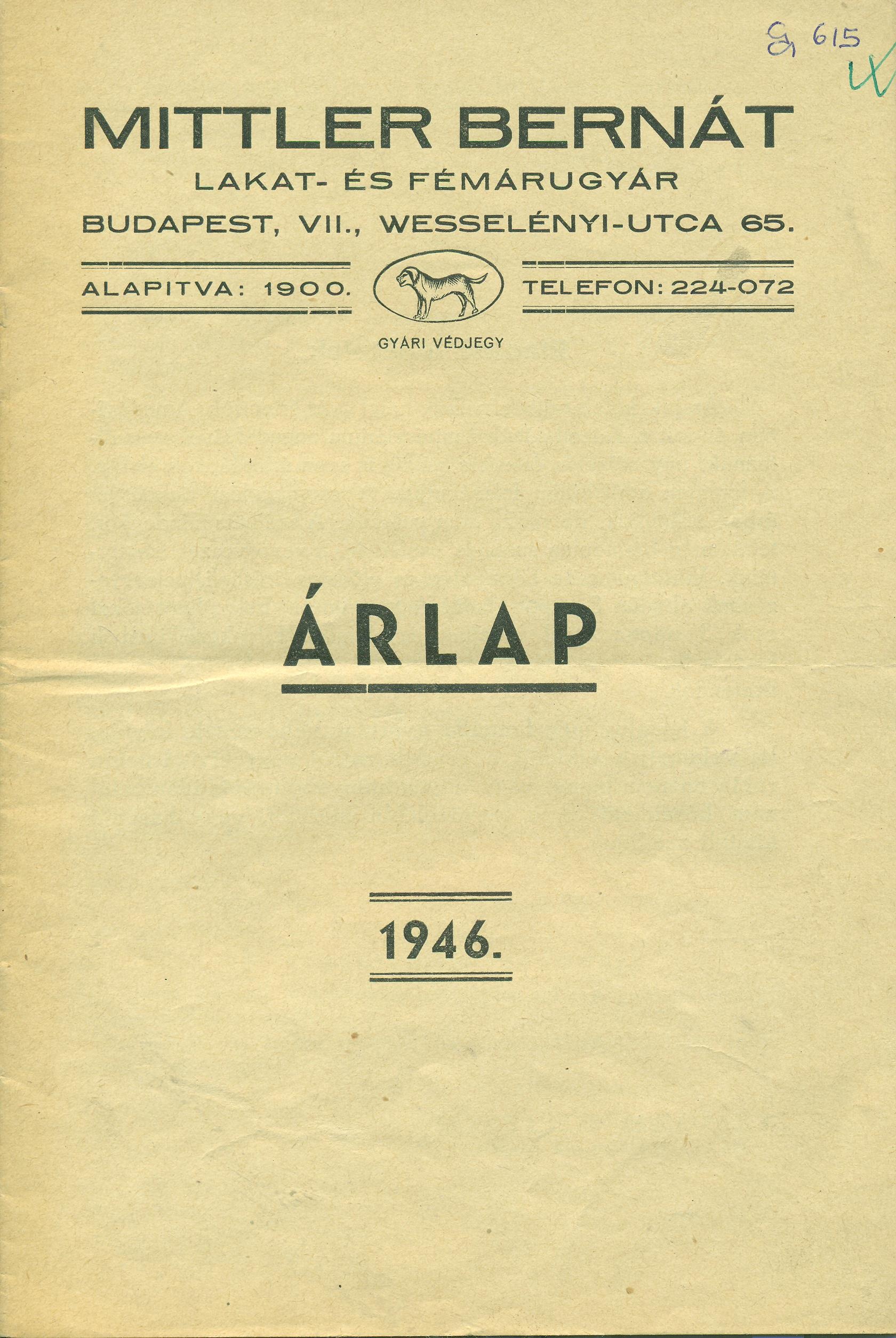 Árlap (Magyar Kereskedelmi és Vendéglátóipari Múzeum CC BY-NC-SA)