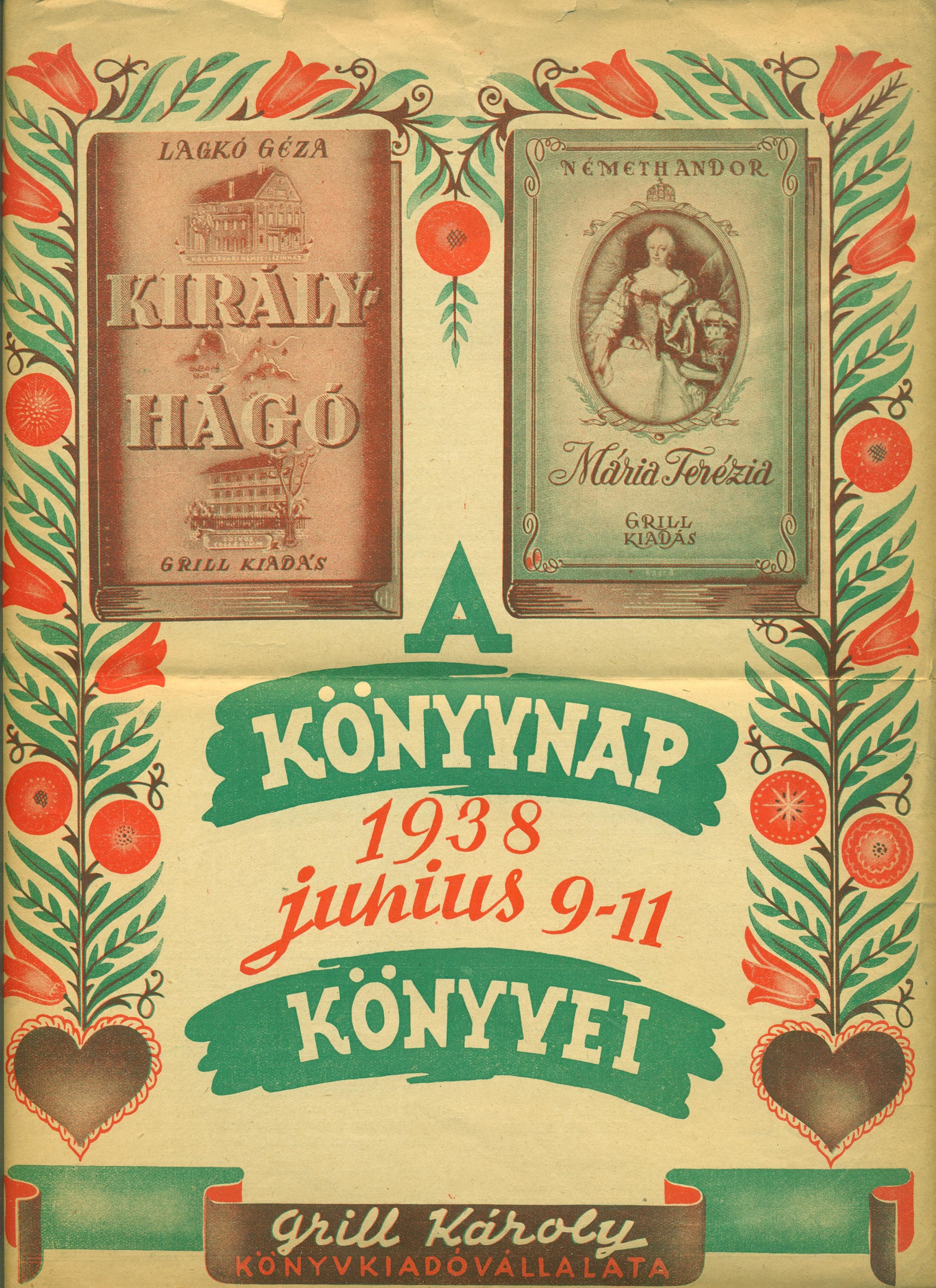 A könyvnap 1938 junius 9-11 könyvei (Magyar Kereskedelmi és Vendéglátóipari Múzeum CC BY-NC-SA)
