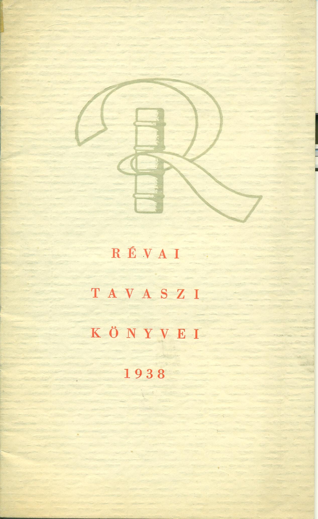 Révai tavaszi könyvei 1938 (Magyar Kereskedelmi és Vendéglátóipari Múzeum CC BY-NC-SA)