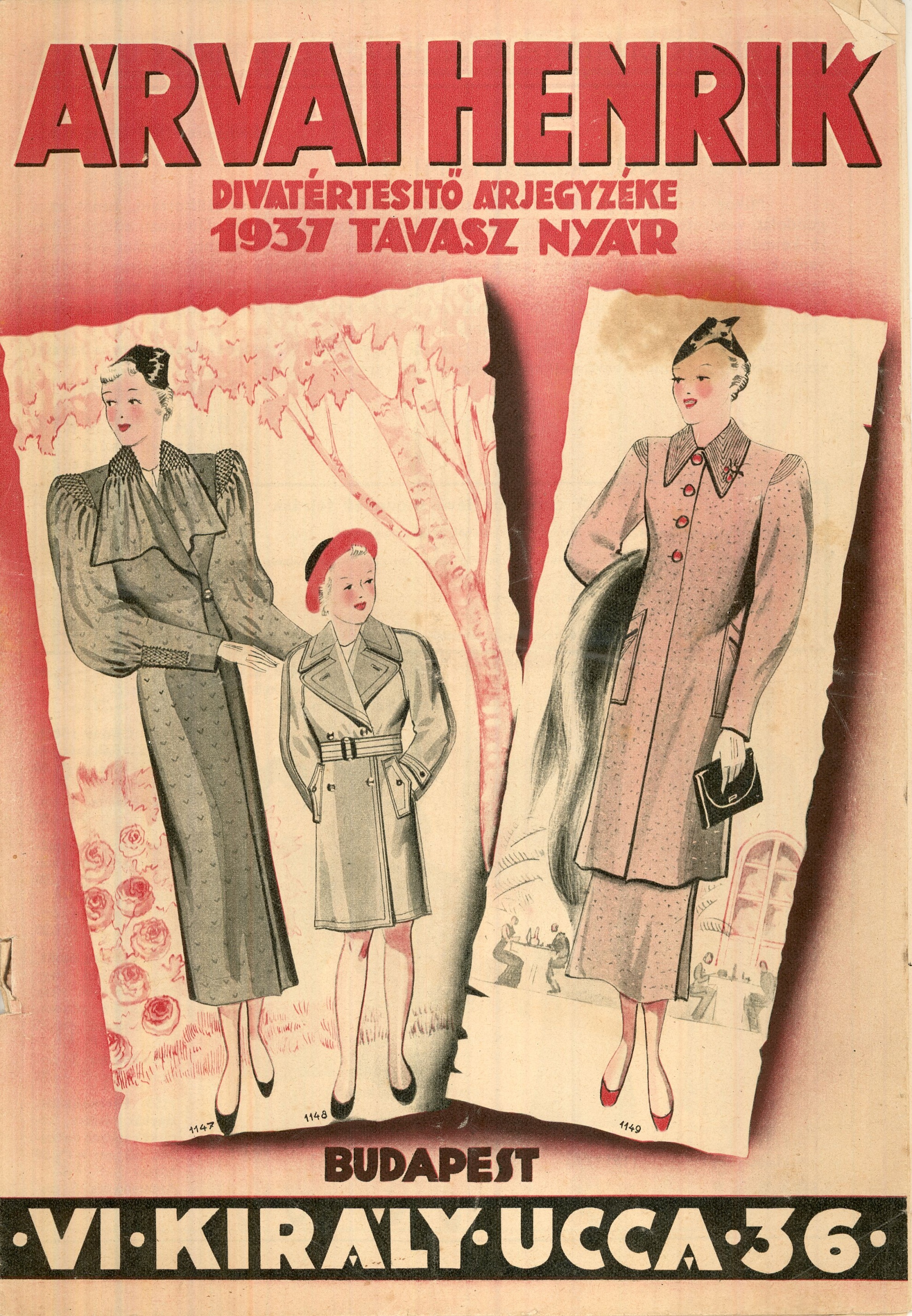 Árvai Henrik divatértesítő árjegyzéke (Magyar Kereskedelmi és Vendéglátóipari Múzeum CC BY-NC-SA)