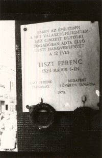 Liszt Ferenc emléktábla