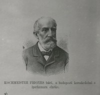 Kochmeister Frigyes báró a Budapesti Kereskedelmi és Iparkamara elnöke elnökének portréja Budapest XIX. század vége