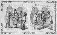 Karikatúra a Pesti Gabonacsarnok kereskedőiről Budapest XIX. század második fele