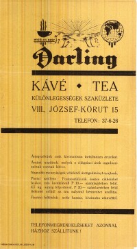 Darling Kávé, Tea Különlegességek Szaküzlete árjegyzék