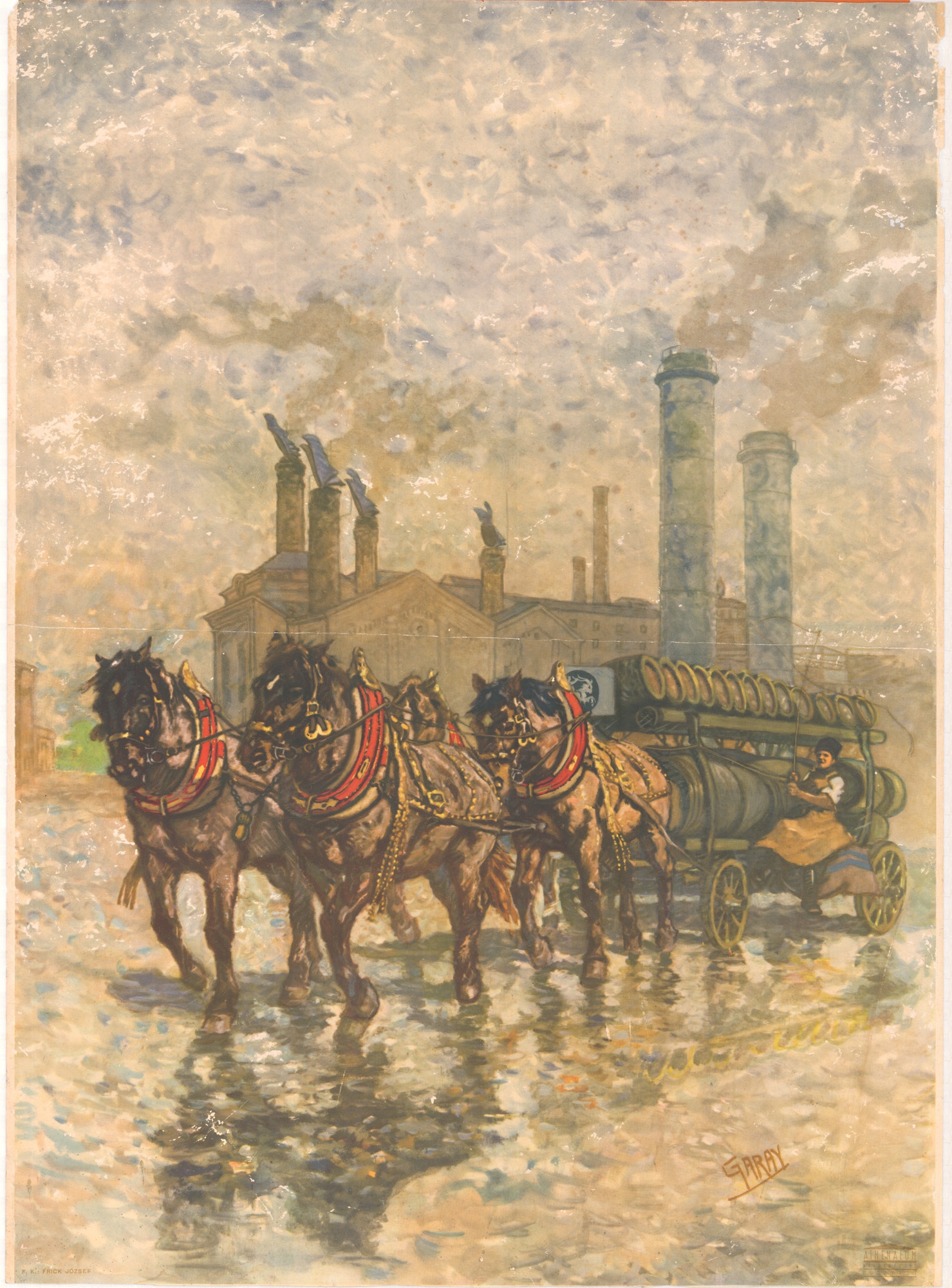 Söröskocsit vontató lovak (Bak sör) (Magyar Kereskedelmi és Vendéglátóipari Múzeum CC BY-NC-SA)