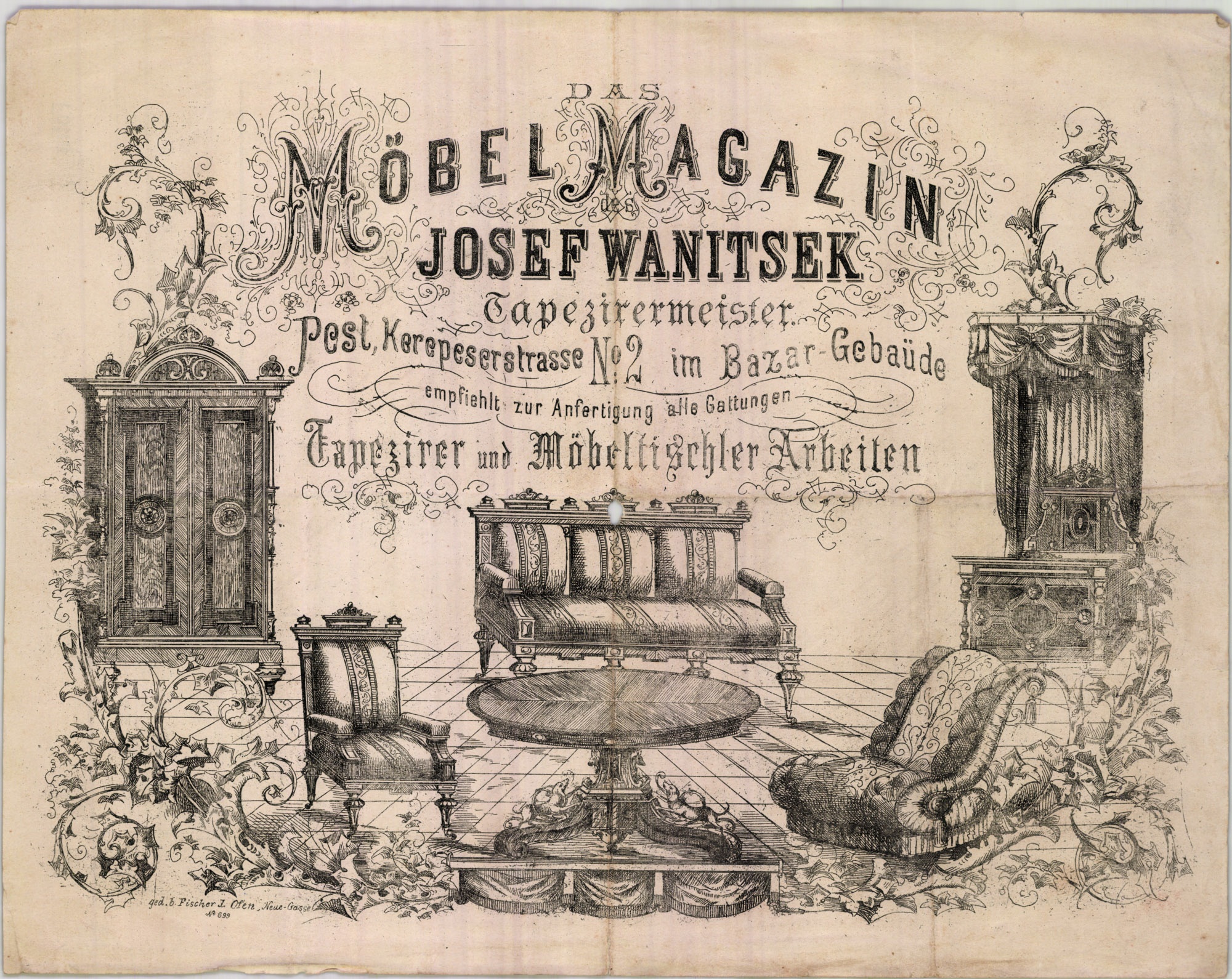 Wanitsek József számla (Magyar Kereskedelmi és Vendéglátóipari Múzeum CC BY-NC-SA)