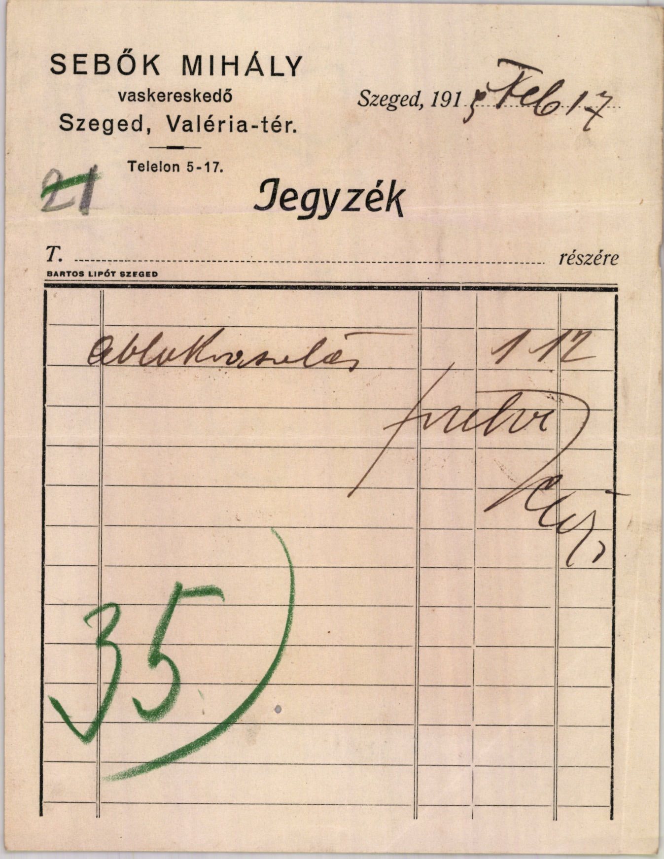 Sebők Mihály vaskereskedő (Magyar Kereskedelmi és Vendéglátóipari Múzeum CC BY-NC-SA)