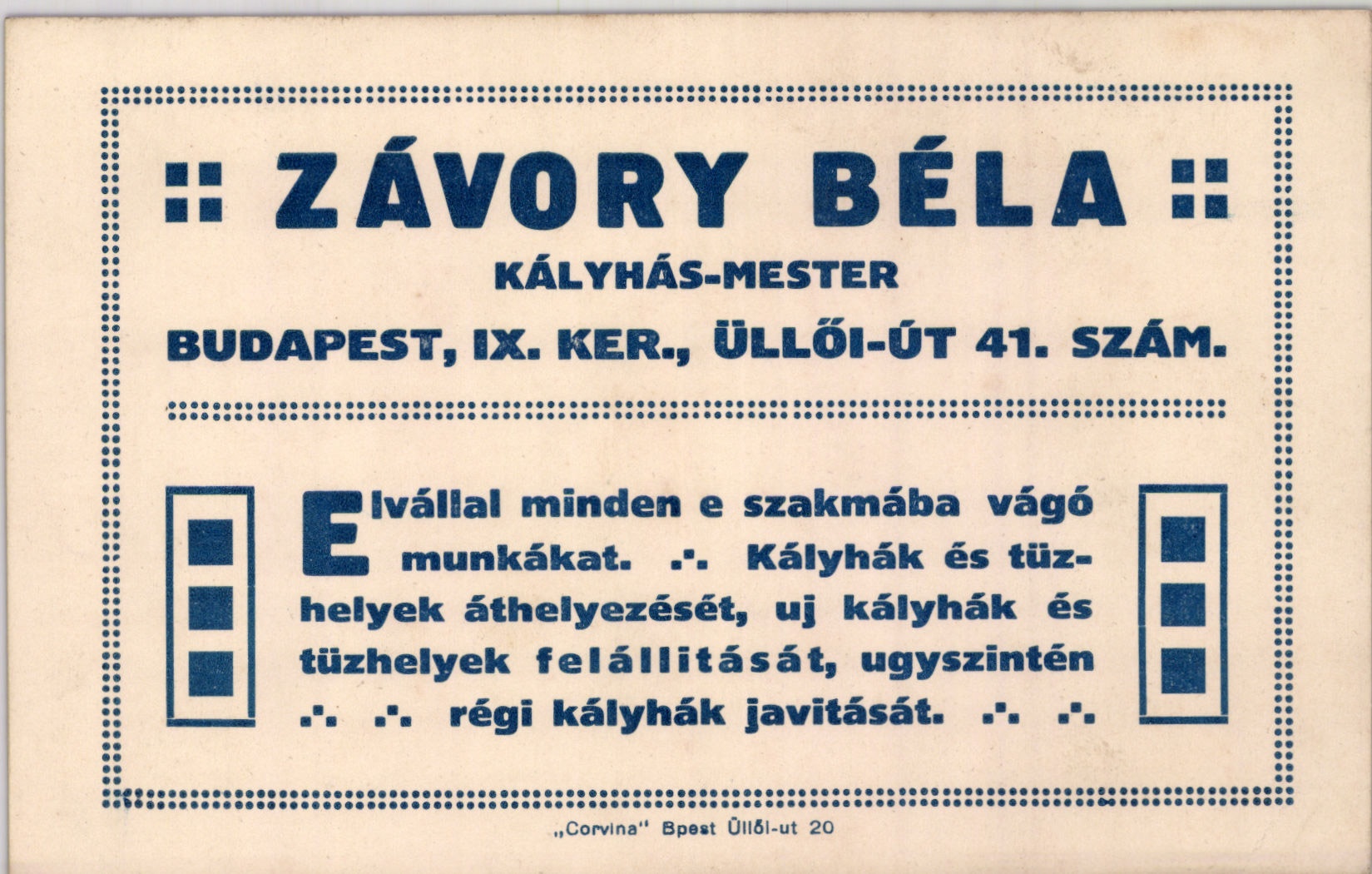 Závory Béla kályhás-mester (Magyar Kereskedelmi és Vendéglátóipari Múzeum CC BY-NC-SA)