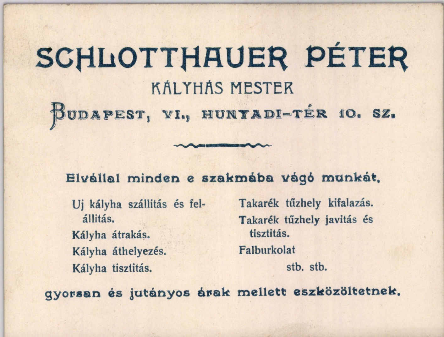 Schlotthauer Péter kályhás mester (Magyar Kereskedelmi és Vendéglátóipari Múzeum CC BY-NC-SA)