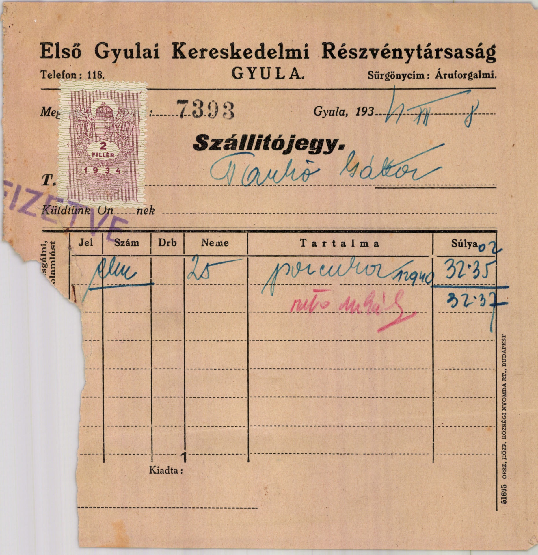 Első Gyulai Kereskedelmi Részvénytársaság (Magyar Kereskedelmi és Vendéglátóipari Múzeum CC BY-NC-SA)