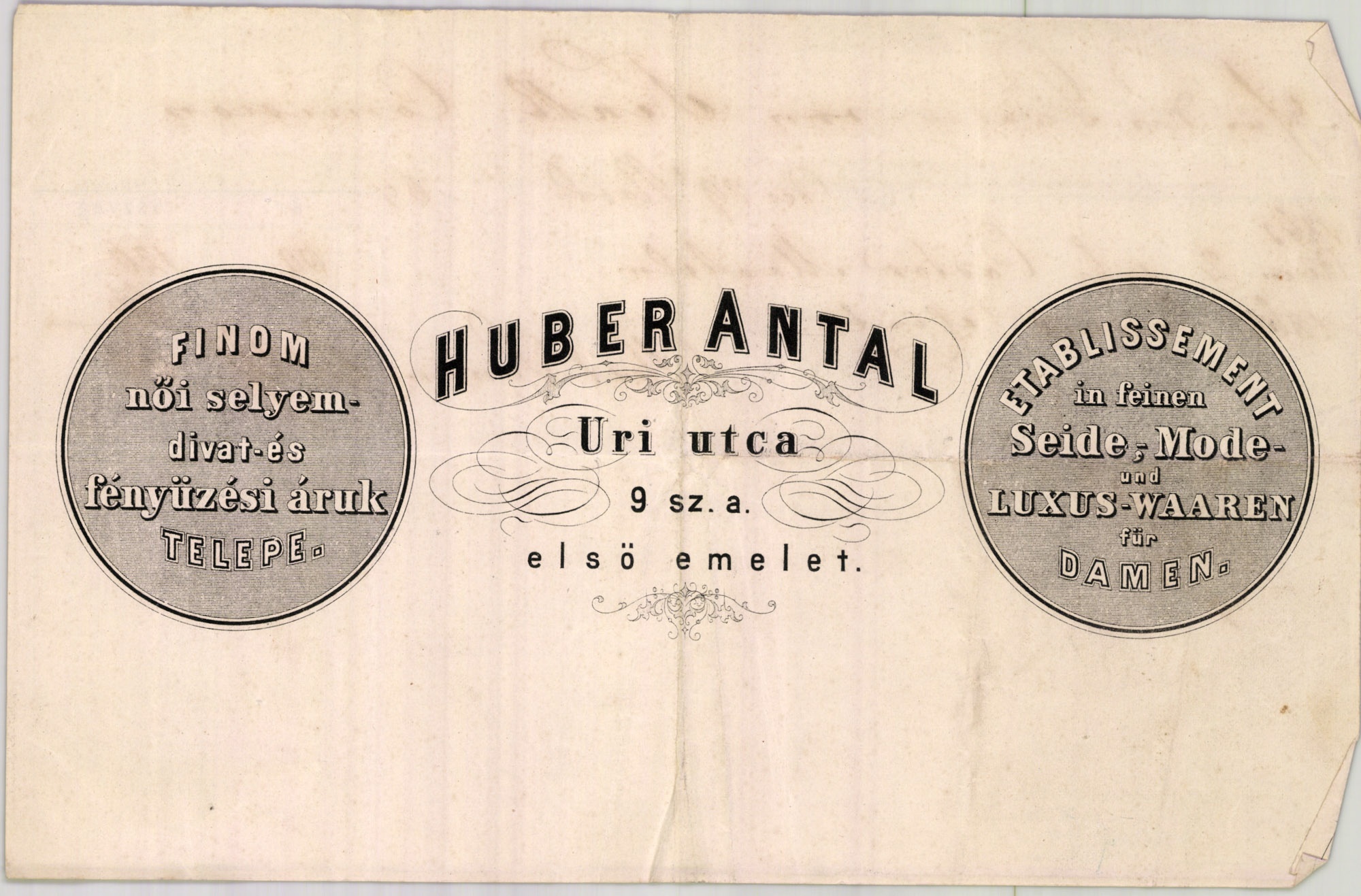 Huber Antal számla (Magyar Kereskedelmi és Vendéglátóipari Múzeum CC BY-NC-SA)