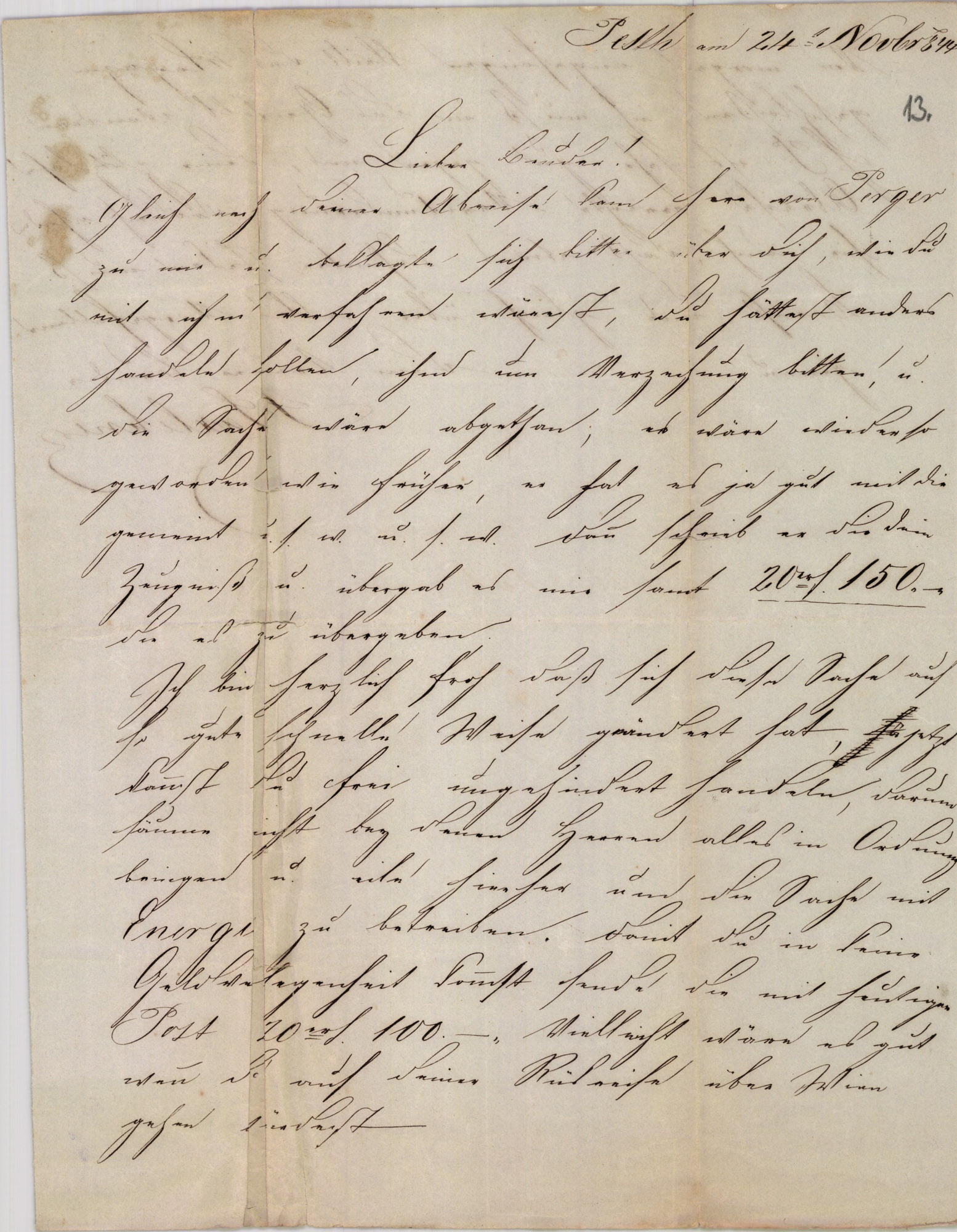Saxlehner Alajos levél (Magyar Kereskedelmi és Vendéglátóipari Múzeum CC BY-NC-SA)
