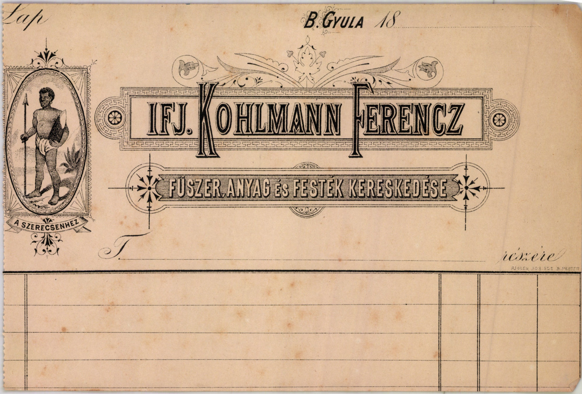 Ifj. Kohlmann Ferencz fűszer-, anyag és festék kereskedése (Magyar Kereskedelmi és Vendéglátóipari Múzeum CC BY-NC-SA)