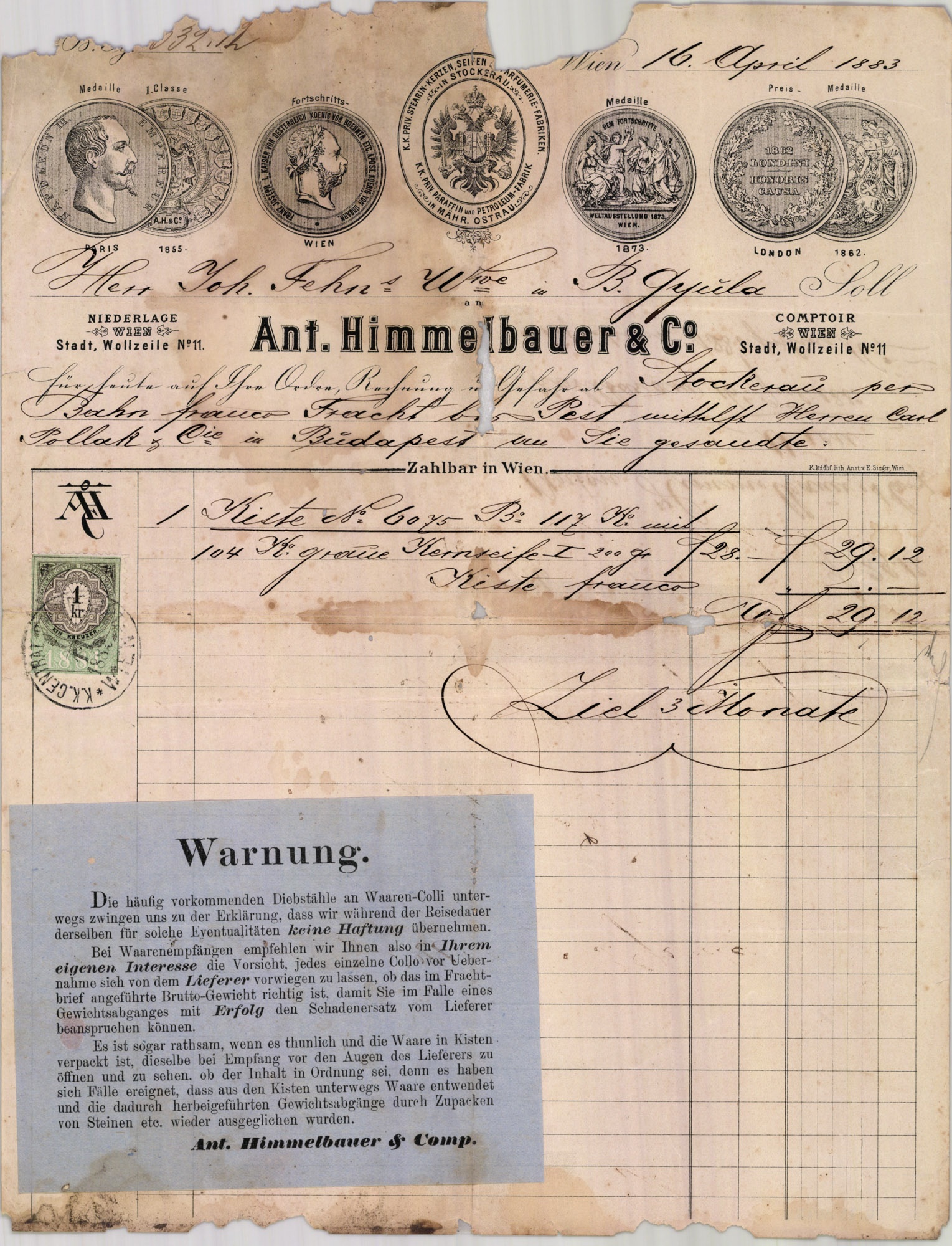 Ant. Himmelbauer & Co. (Magyar Kereskedelmi és Vendéglátóipari Múzeum CC BY-NC-SA)