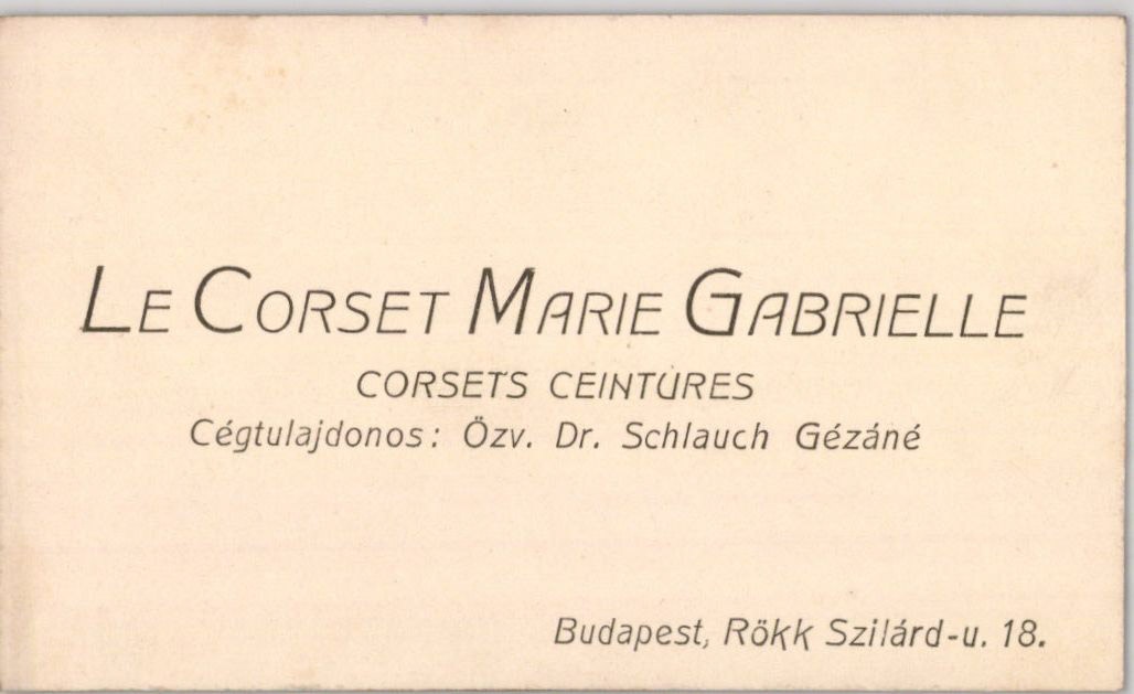 Le Corset Marie Gabrielle (Magyar Kereskedelmi és Vendéglátóipari Múzeum CC BY-NC-SA)