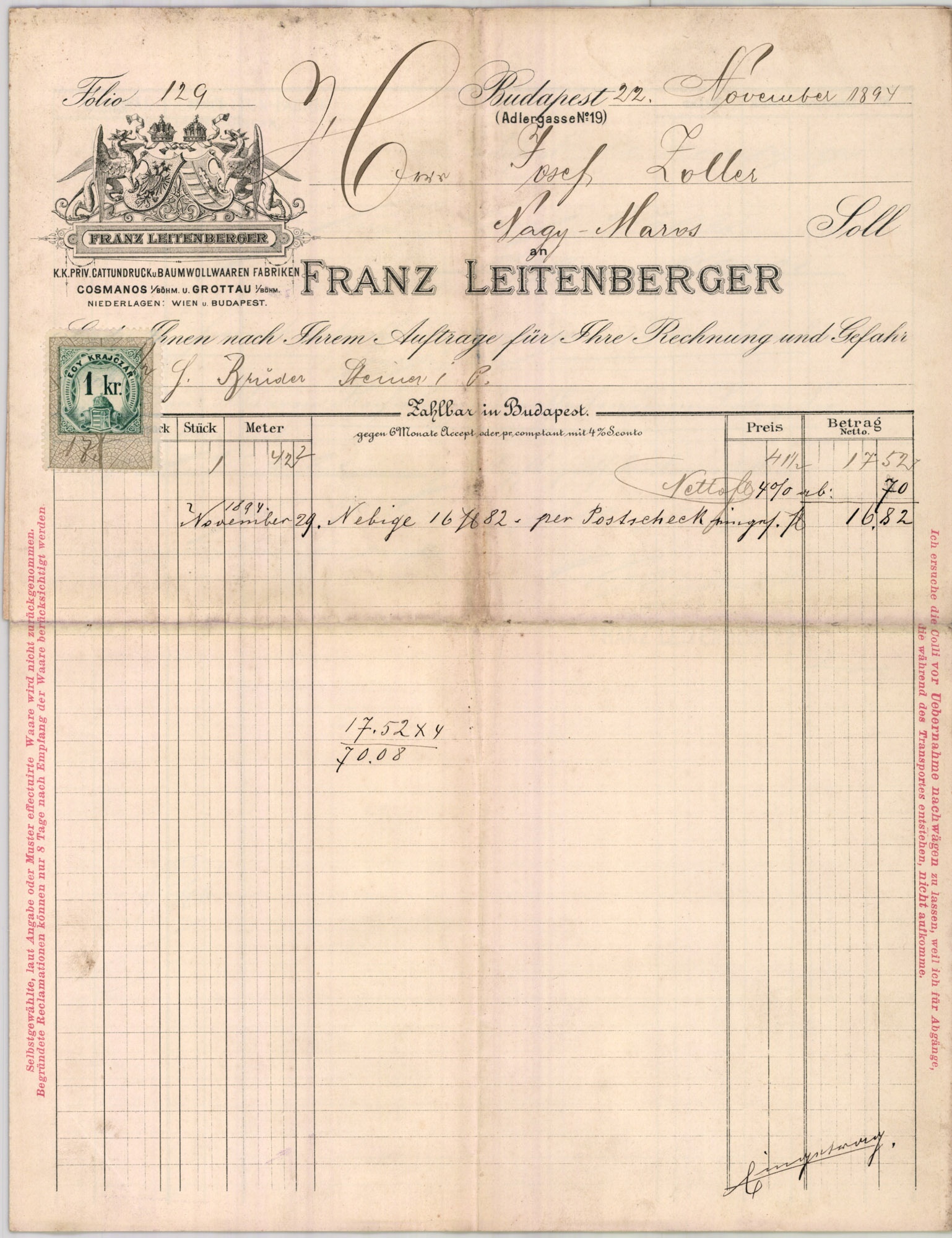 Franz Leitenberger (Magyar Kereskedelmi és Vendéglátóipari Múzeum CC BY-NC-SA)