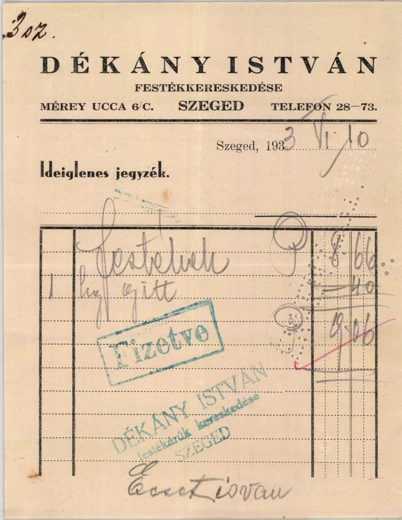 Dékány István festékkereskedése (Magyar Kereskedelmi és Vendéglátóipari Múzeum CC BY-NC-SA)