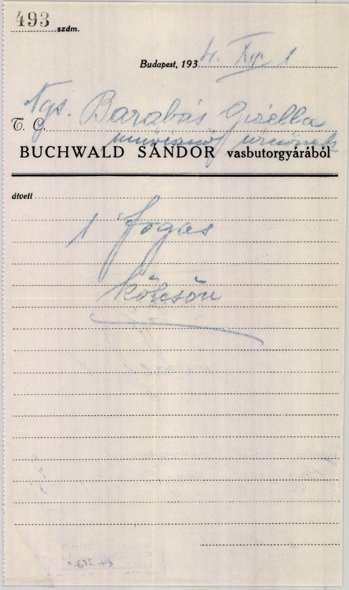Buchwald Sándor vasbutorgyár (Magyar Kereskedelmi és Vendéglátóipari Múzeum CC BY-NC-SA)
