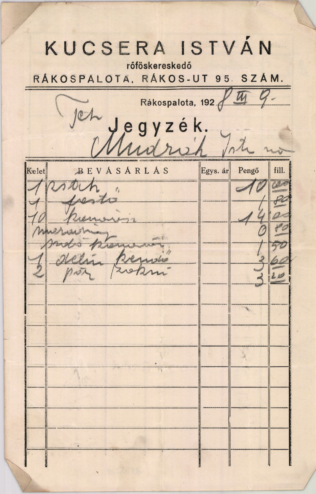 Kucsera Iván rőföskereskedő (Magyar Kereskedelmi és Vendéglátóipari Múzeum CC BY-NC-SA)