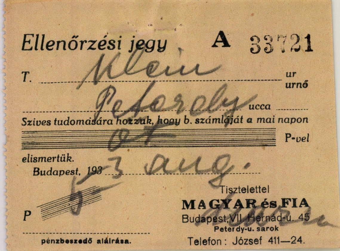 Magyar és Fia (Magyar Kereskedelmi és Vendéglátóipari Múzeum CC BY-NC-SA)