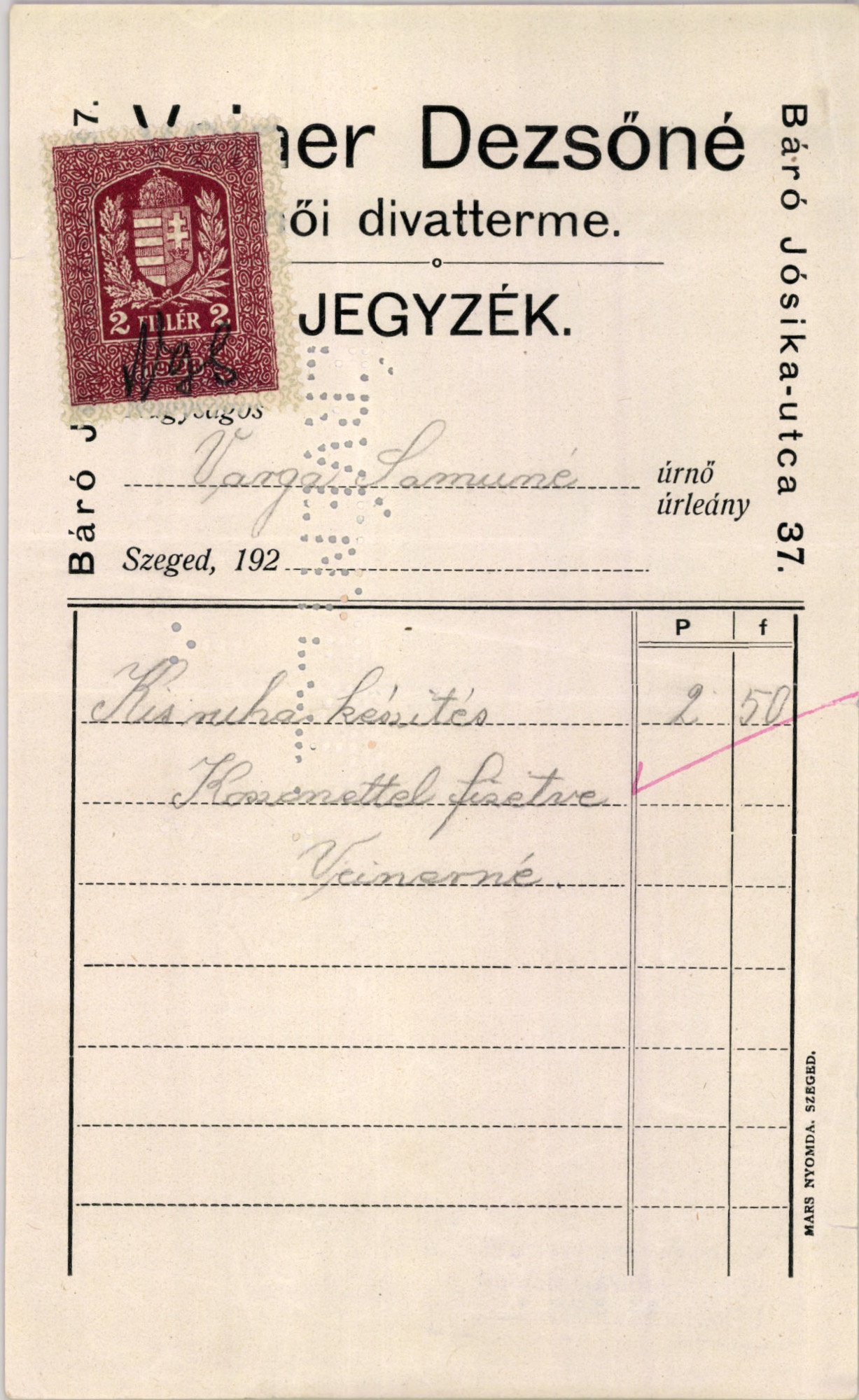Veiner Dezsőné női divatterme (Magyar Kereskedelmi és Vendéglátóipari Múzeum CC BY-NC-SA)