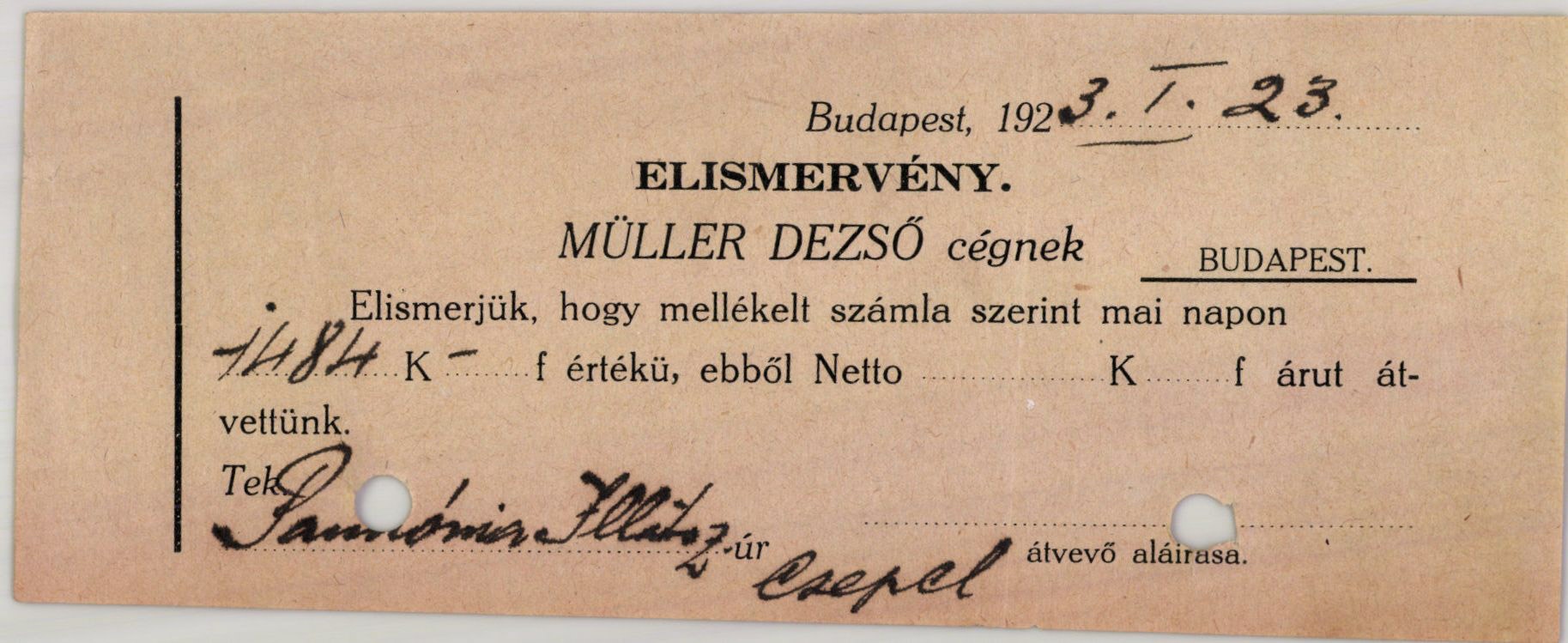 Müller Dezső cég (Magyar Kereskedelmi és Vendéglátóipari Múzeum CC BY-NC-SA)