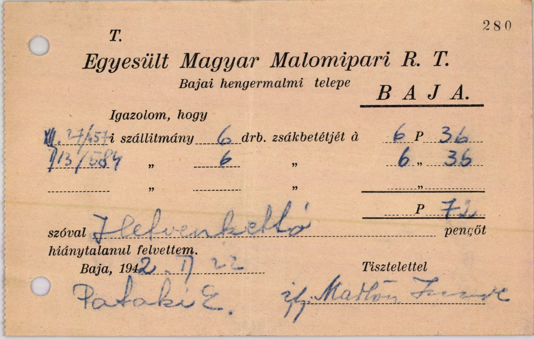 Egyesült Magyar Malomipari R. T. Bajai Hengermalmi Telepe (Magyar Kereskedelmi és Vendéglátóipari Múzeum CC BY-NC-SA)