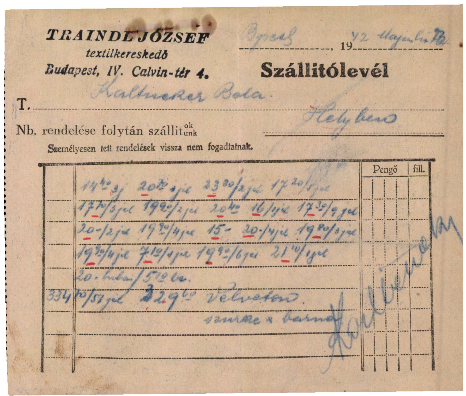 Traindl József textilkereskedő (Magyar Kereskedelmi és Vendéglátóipari Múzeum CC BY-NC-SA)