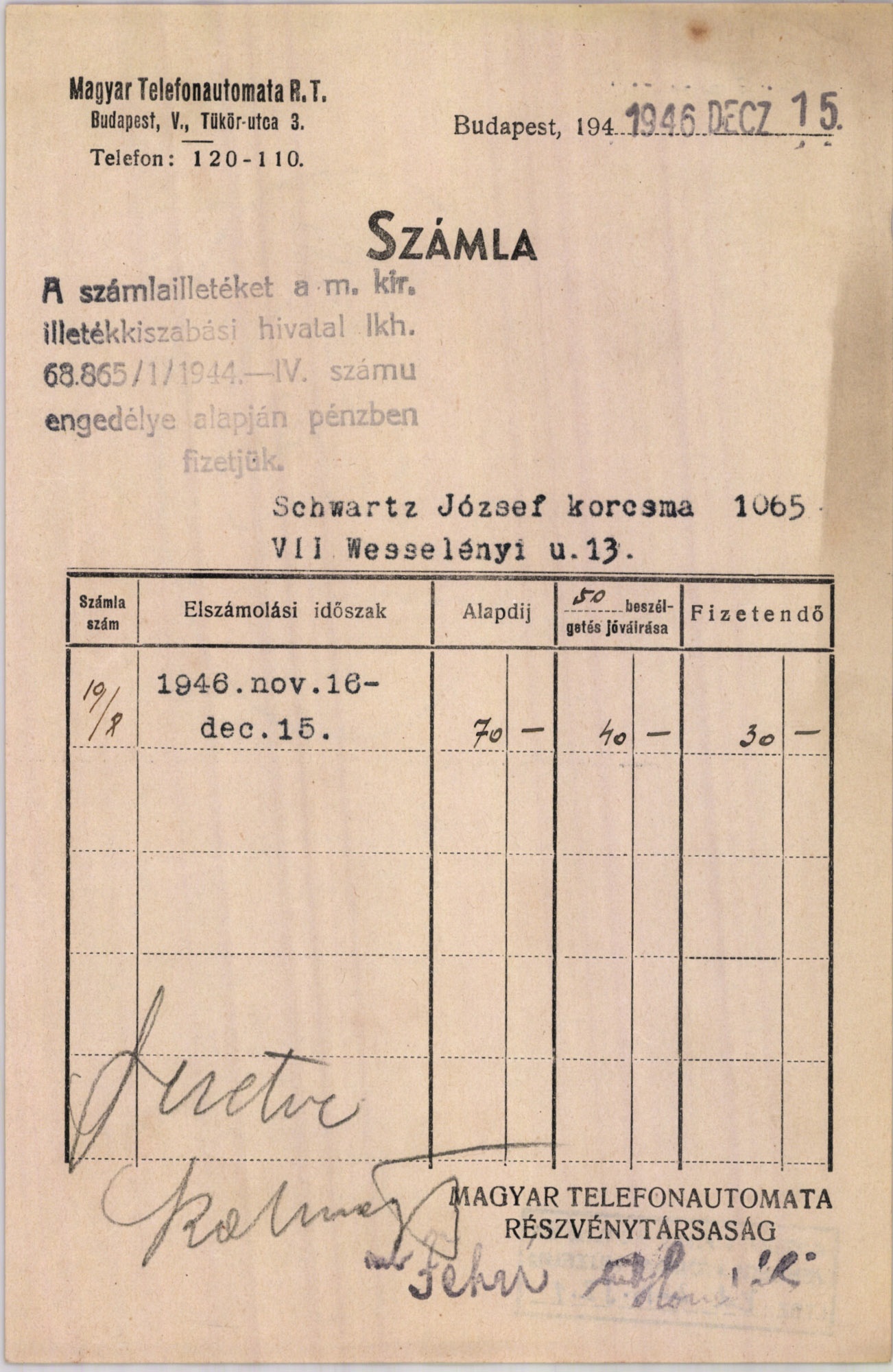 Magyar Telefonautomata R. T. (Magyar Kereskedelmi és Vendéglátóipari Múzeum CC BY-NC-SA)