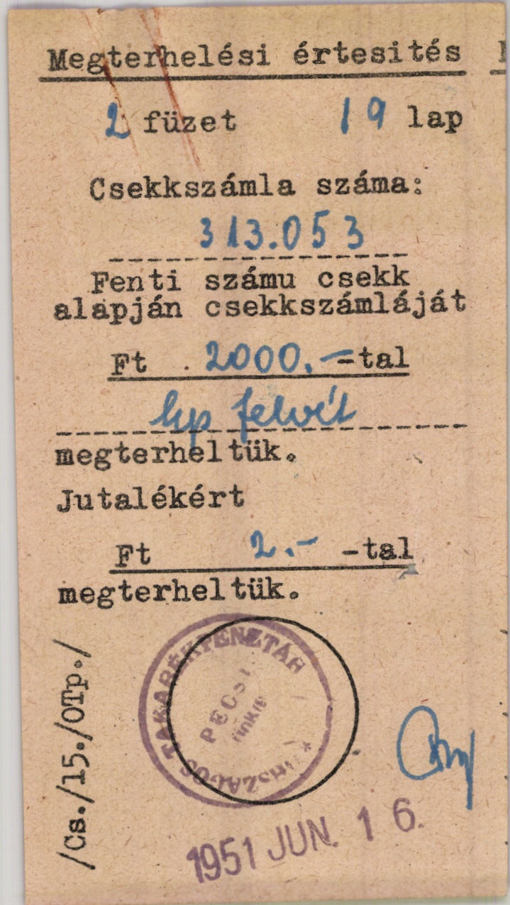 Országos Takarékpénztár Pécsi fiókja (Magyar Kereskedelmi és Vendéglátóipari Múzeum CC BY-NC-SA)