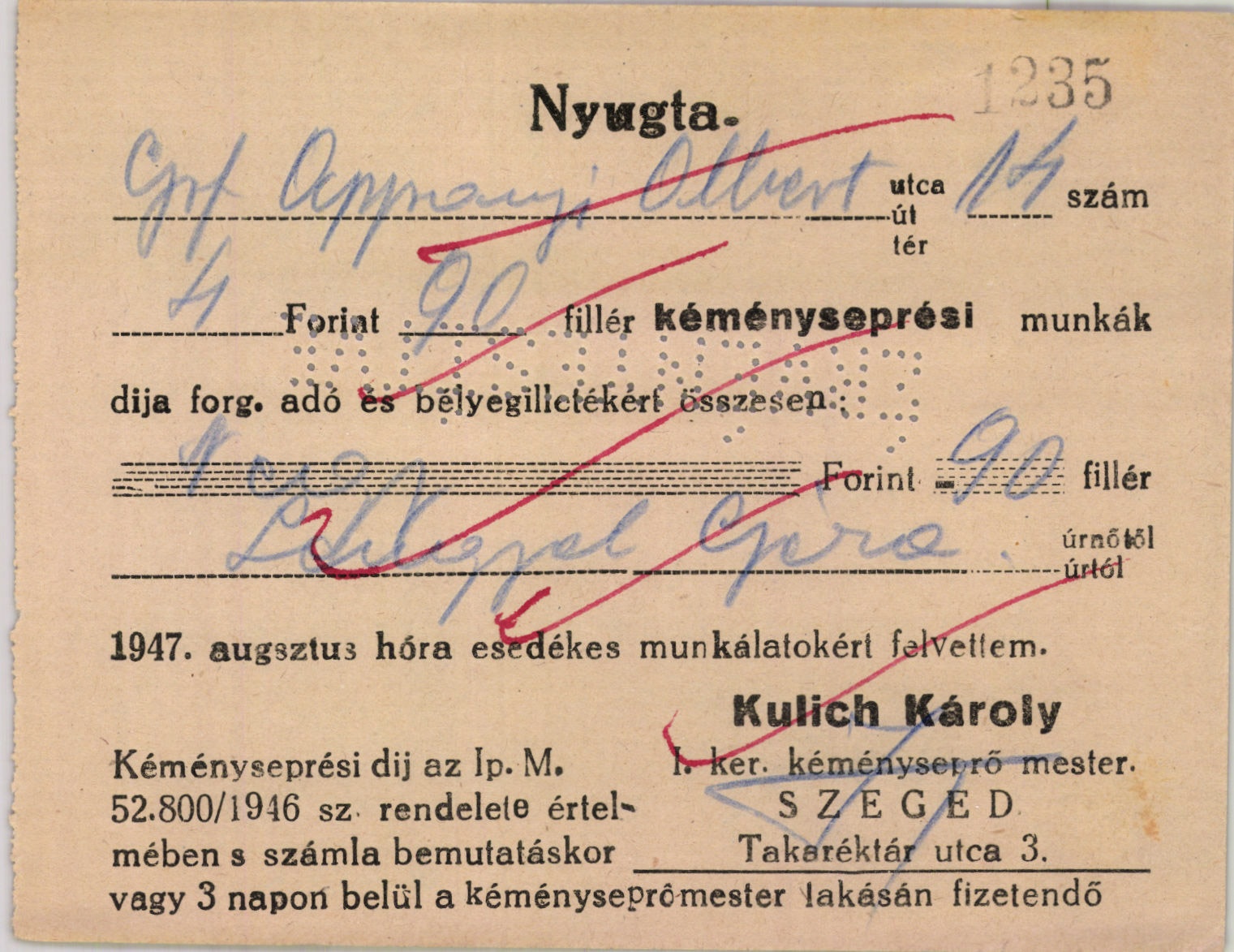 Kulich Károly I. ker. kéményseprő mester (Magyar Kereskedelmi és Vendéglátóipari Múzeum CC BY-NC-SA)