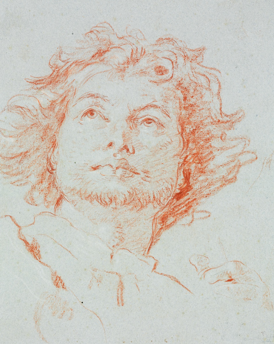 Tanulmányrajz Giambattista Tiepolo Szent Jakab feje után (Szépművészeti Múzeum CC BY-NC-SA)