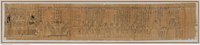 Hieroglyphischer Papyrus mit einem Auszug aus dem Amduat für die Sängerin des Amun Djed-Chons-iues-anch (Hieroglyphic papyrus with an extract from the Amduat for the singer Djed-Khons-iues-ankh)