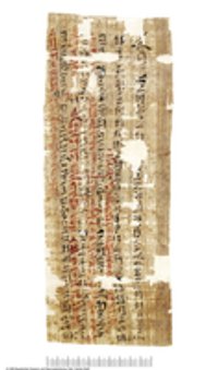 Hieratischer Papyrus mit einem Brief des Beamten Horemsaef an seinen Vorgesetzten (Hieratic papyrus with a letter from the official Horemsaef to his superior)