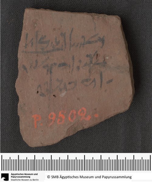Demotisches Ostrakon mit einer Quittung über die nḥṱ.t Steuer (Demotic ostracon with a nḥṱ.t tax receipt)