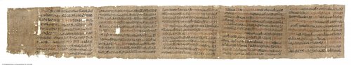 Hieratischer Papyrus mit Auszügen aus einem medizinischen Handbuch (Hieratic papyrus with parts of a medical handbook)